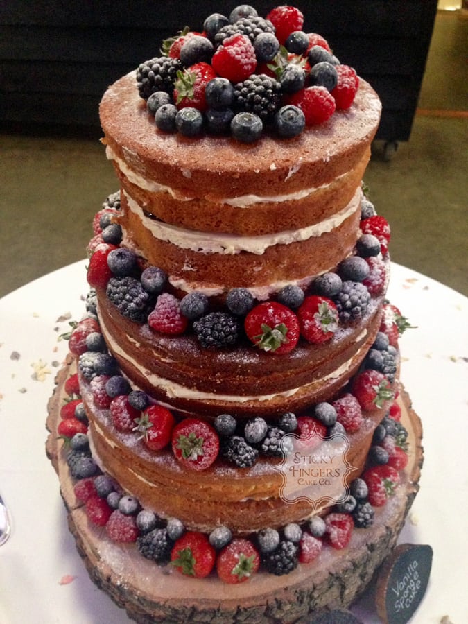 Naked Wedding Cake Sudbury, Suffolk – Alpheton Hall Barns, 5th September 2015