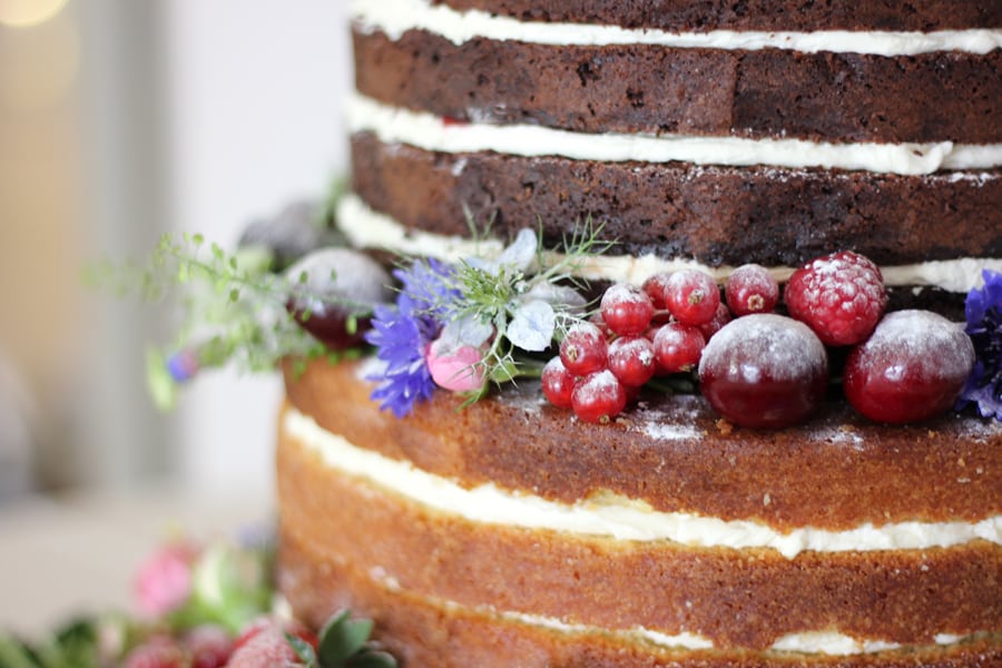 Naked Wedding Cake at Houchins Farm…