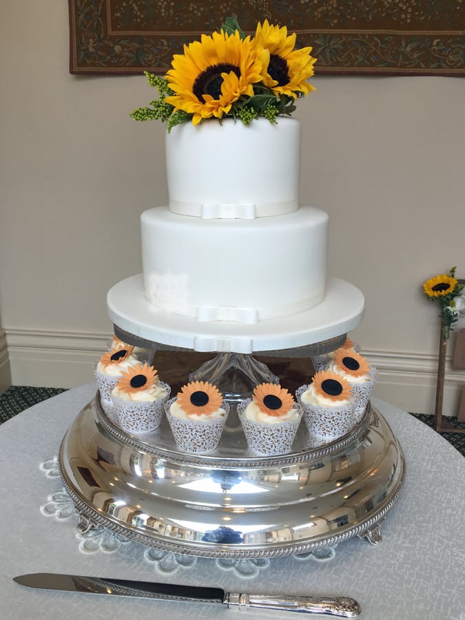 2 Tier Wedding Cake & Cupcakes, Rochford, Essex – The Lawn, 12th August 2017