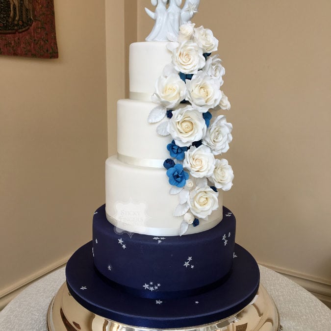 4 Tier Iced Wedding Cake, Rochford, Essex – The Lawn, 15th July 2017