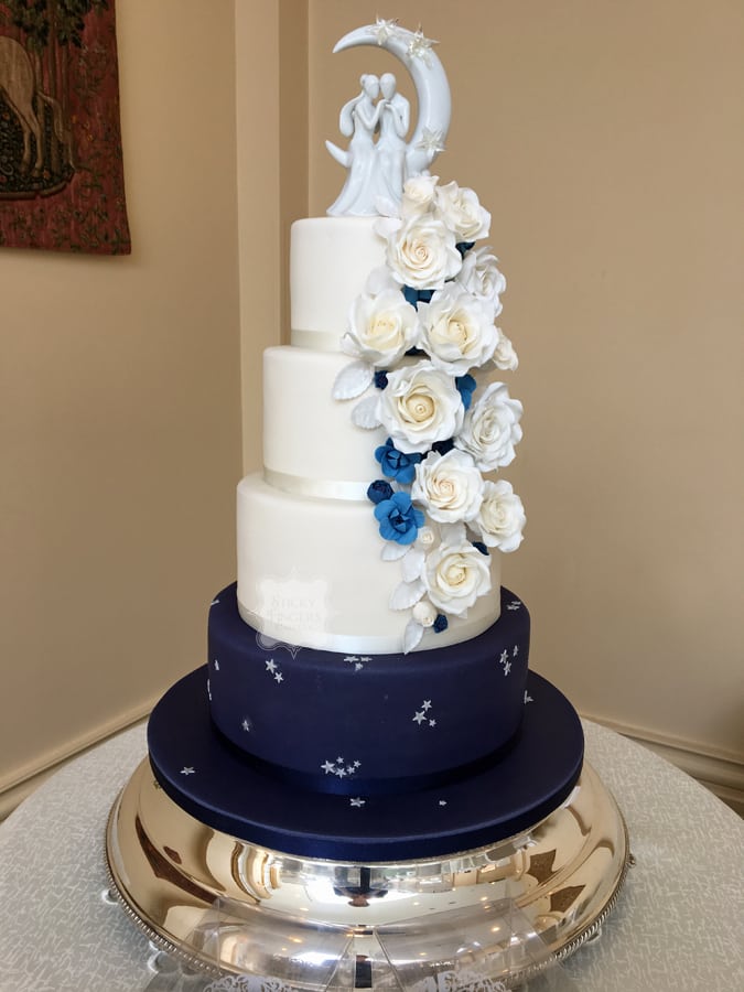 4 Tier Iced Wedding Cake, Rochford, Essex – The Lawn, 15th July 2017