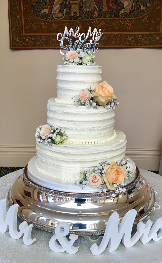 3 Tier Buttercream Wedding Cake, Rochford, Essex – The Lawn, 1st September 2017