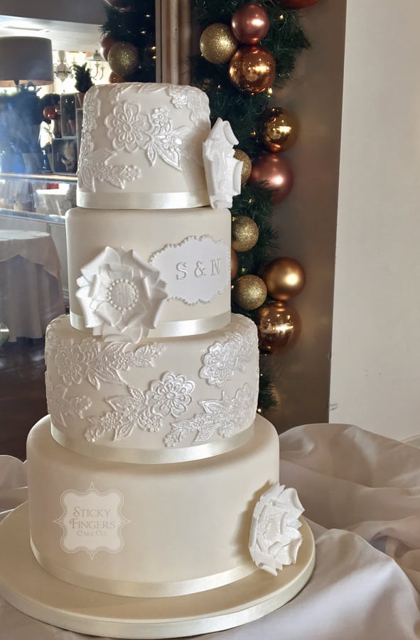 4 Tier Wedding Cake, Southend-on Sea – Roslin Beach Hotel, 28th December 2017