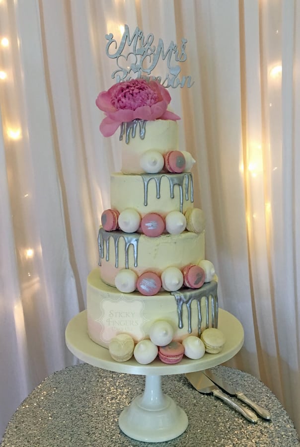 4 Tier Semi Naked Wedding Cake, Hullbridge Community Centre, 16th June 2018