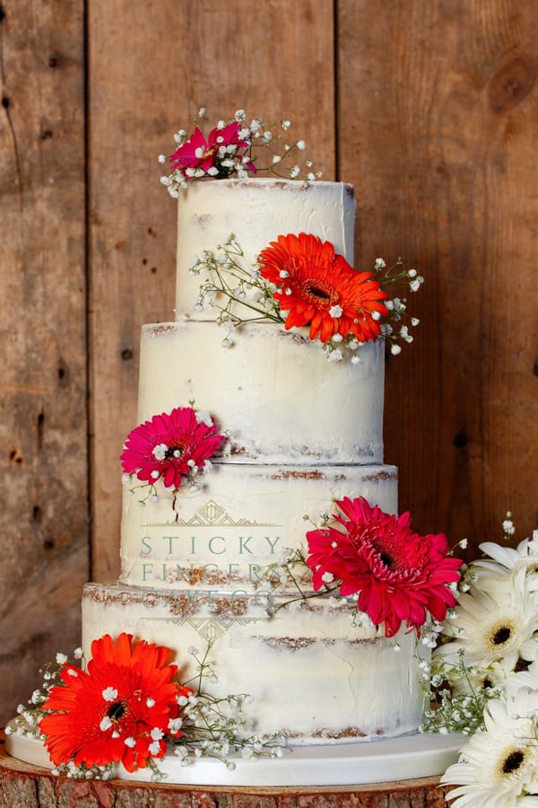 4 Tier Semi-Naked Wedding Cake, Ongar, 6th July 2018