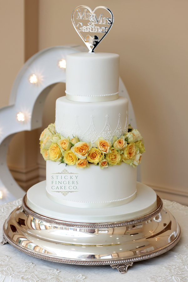 3 Tier Iced Wedding Cake, Rochford, 11th August 2018