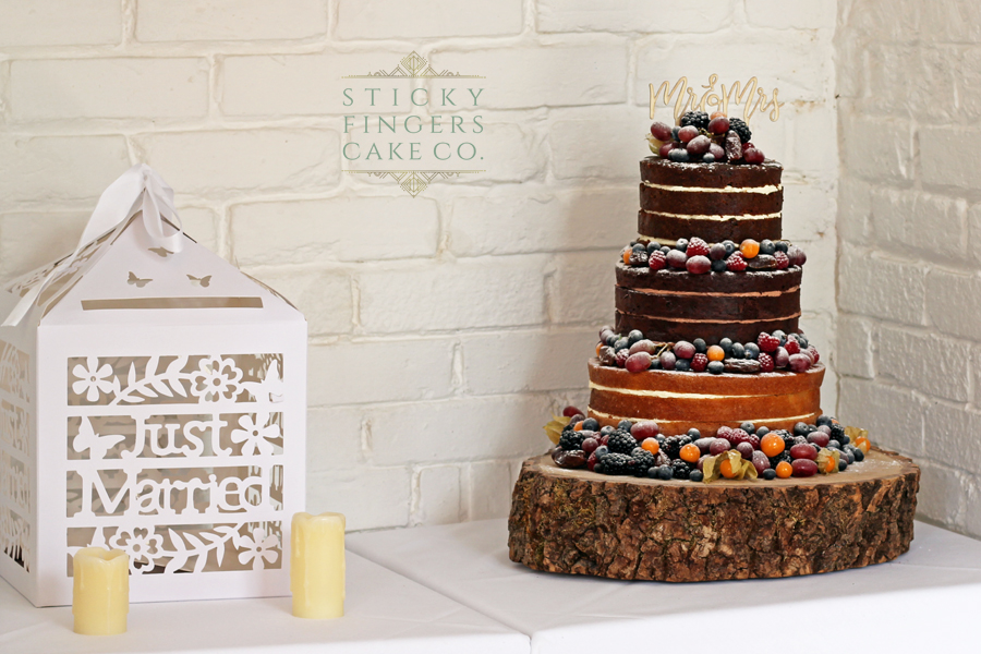 3 Tier Naked Wedding Cake, The Old Parish Rooms, 13th October 2018