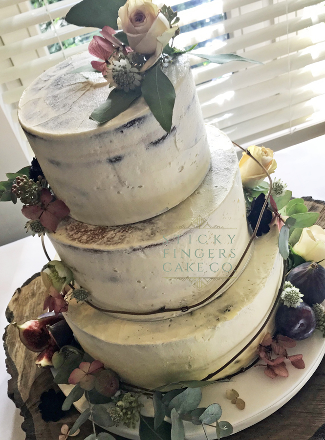 3 Tier Semi Naked Wedding Cake, Boreham, Chelmsford 29th September 2018