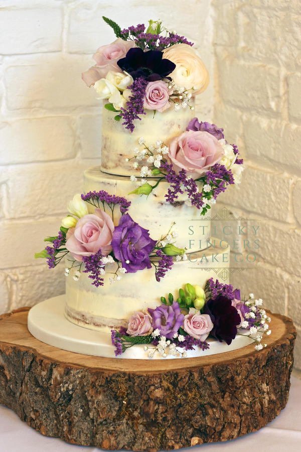 3 Tier Semi Naked Wedding Cake – The Old Parish Rooms, Rayleigh. 23rd March 2019