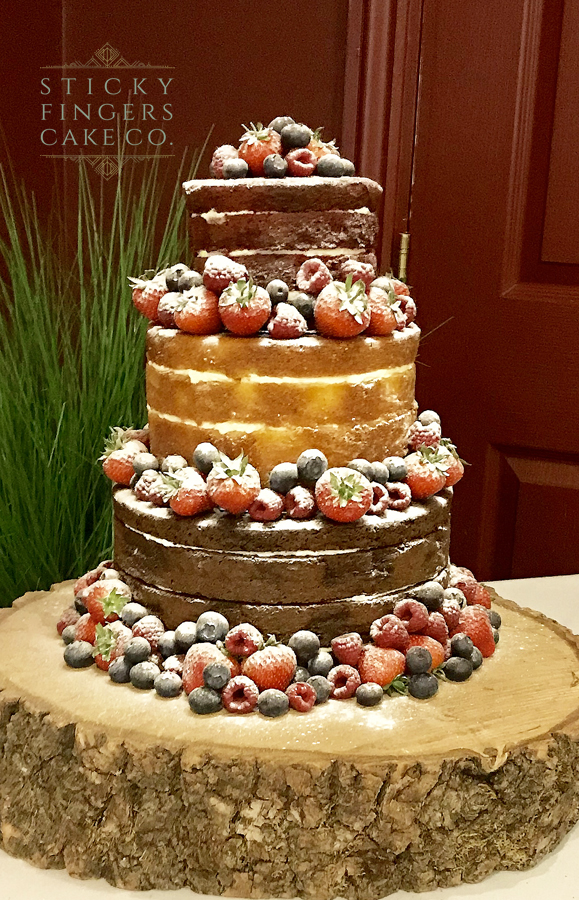 3 Tier Naked Wedding Cake – The Rochford Hotel, Rochford, 25th May 2019