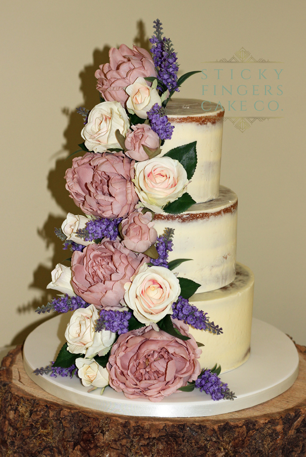 3 Tier Semi Naked Wedding Cake – The Rochford Hotel. 8th June 2019