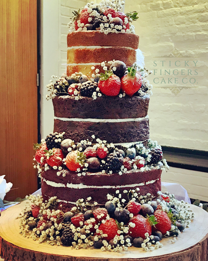 3 Tier Naked Wedding Cake – The Freight House, Rochford, 15th June 2019