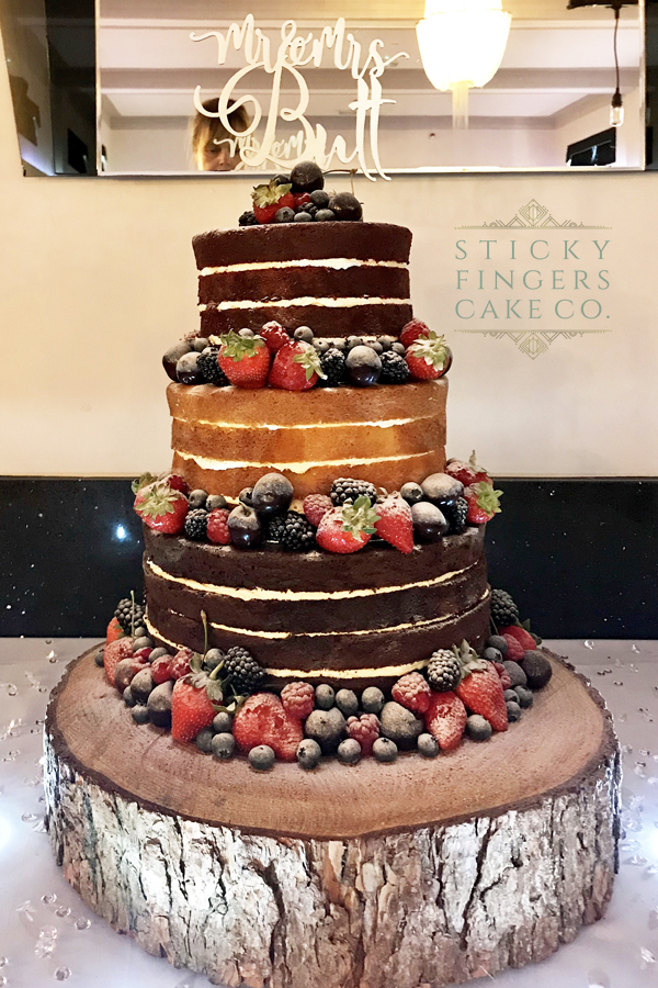 3 Tier Naked Wedding Cake, Leigh on Sea – The Arlington Ballroom, 3rd August 2019