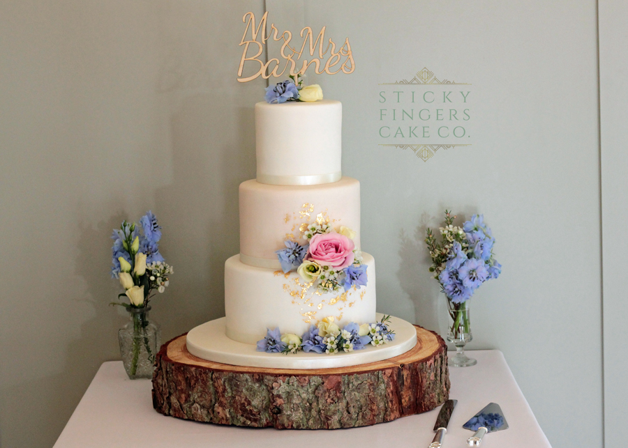 3 Tier Iced wedding Cake, Rochford – Apton Hall, 8th August 2019