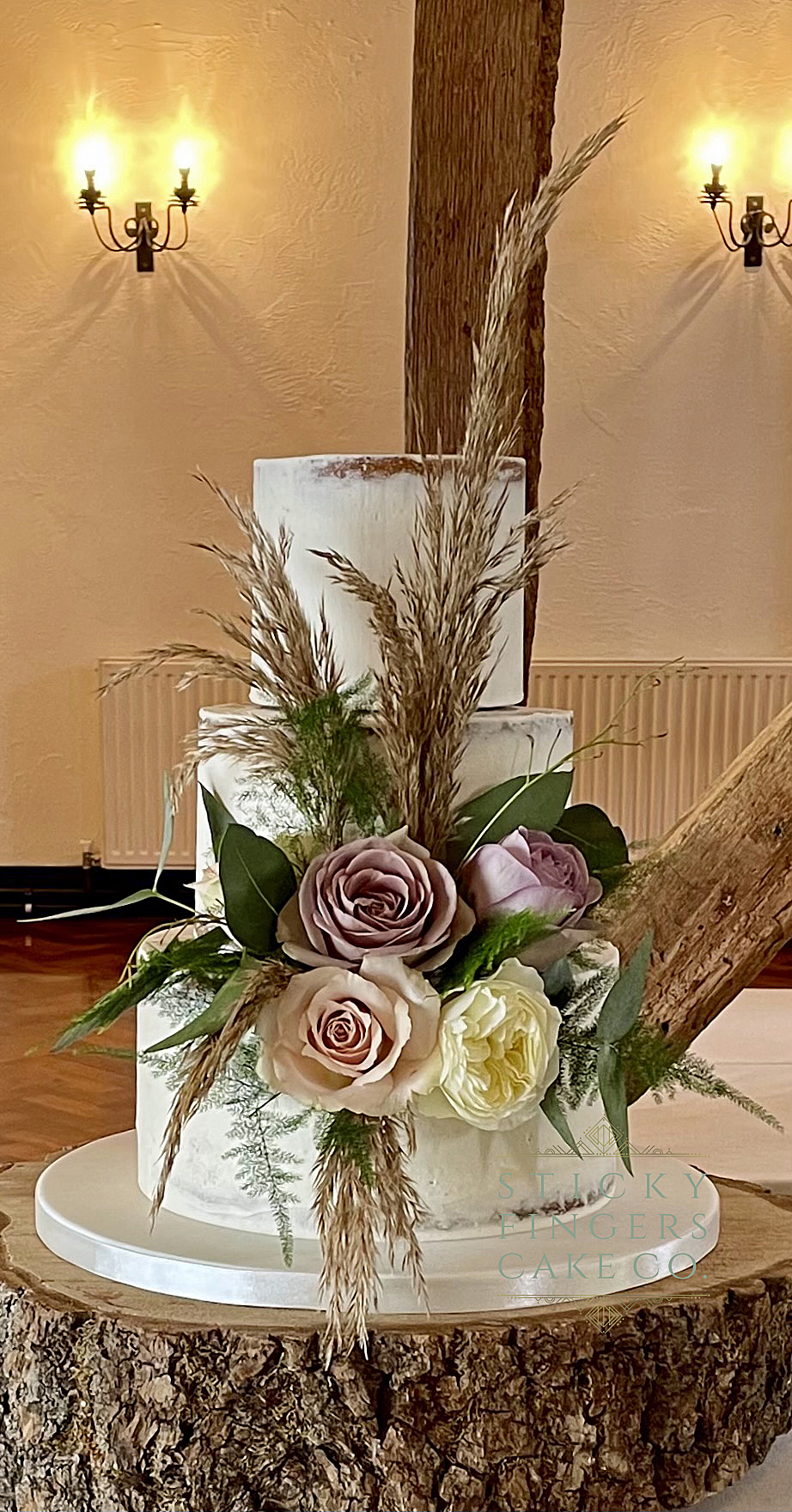 3 Tier Semi Naked Wedding Cake – Crondon Park, July 2021