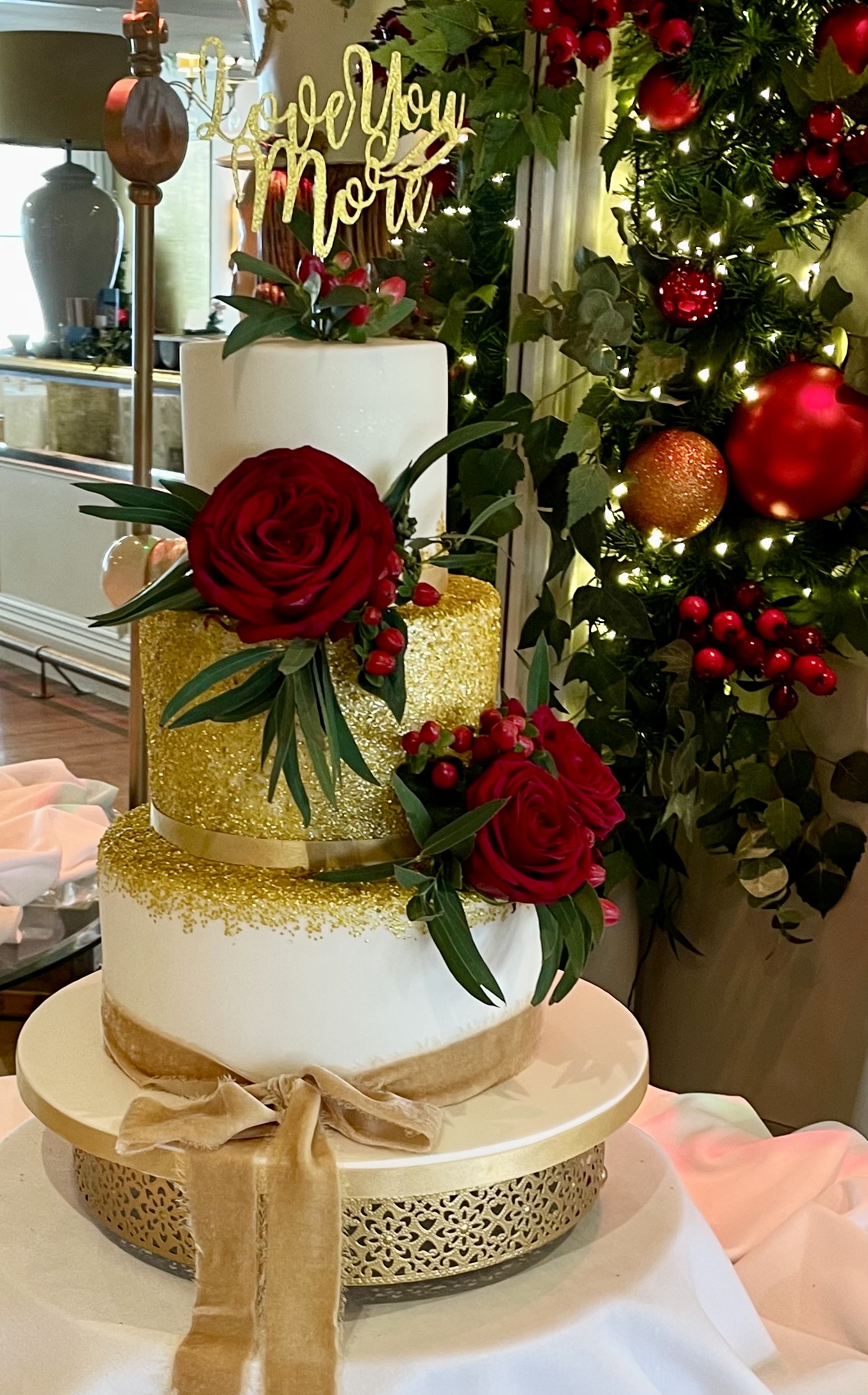 3-Tier Wedding Cake displayed at Roslin Beach Hotel