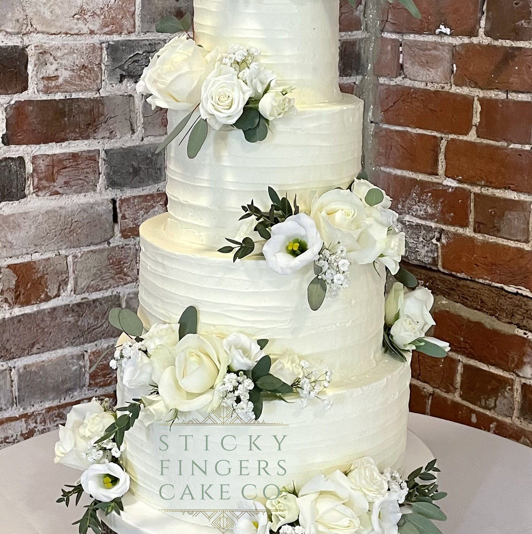 4-tier Buttercream Wedding Cake, Gaynes Park, Epping – July 2022